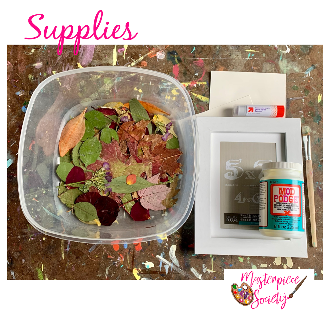 Pressed Flower Art Tutorial for Kids - Supplies needed.