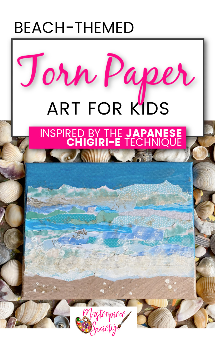 Let's kick off summer with a fun and easy torn paper beach scene inspired by the Japanese Chigiri-e technique!