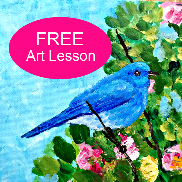 Free Impressionist-Style Bluebird Lesson