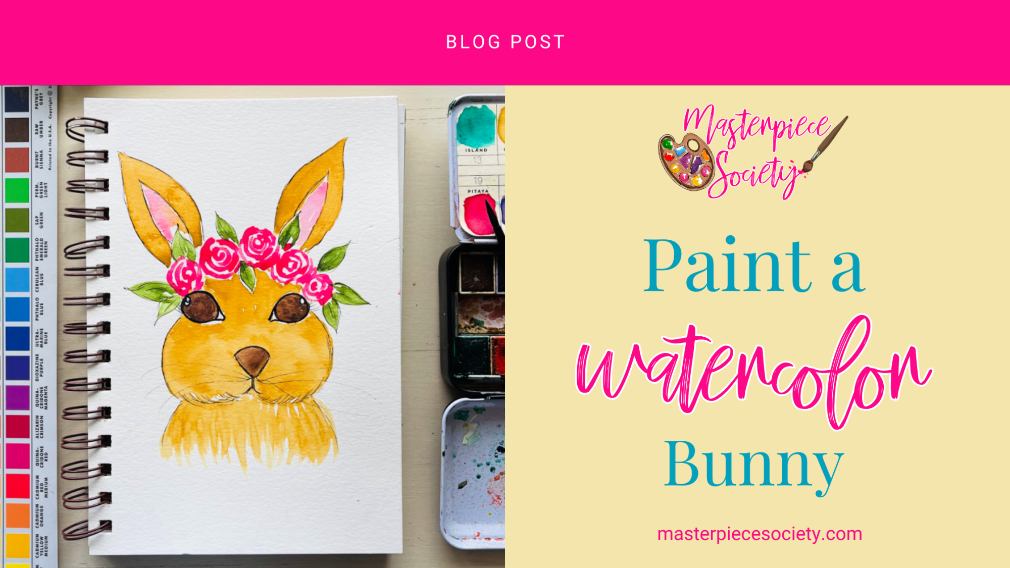 watercolor bunny homeschool art lesson