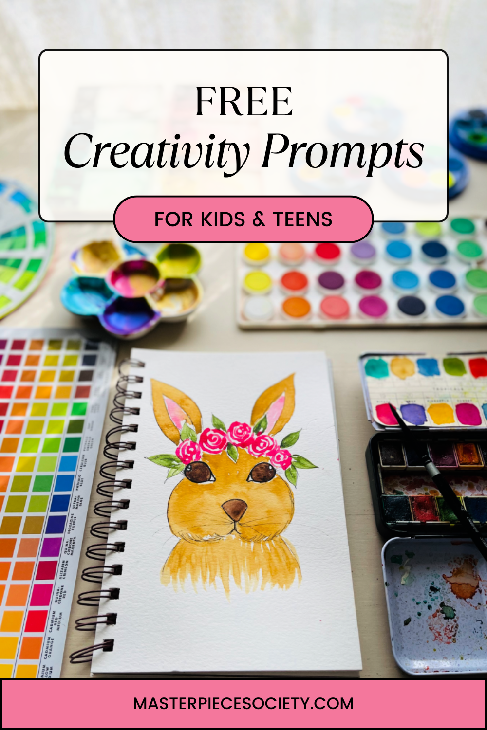 Watercolor Bunny Creativity Prompt